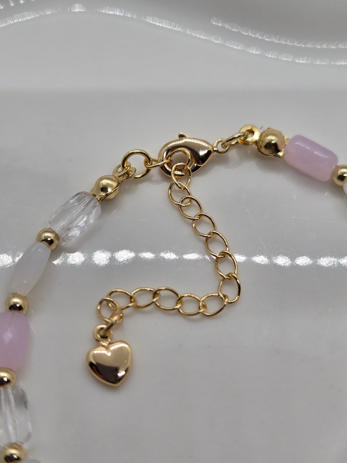 Pink, white and gold plated Bracelet