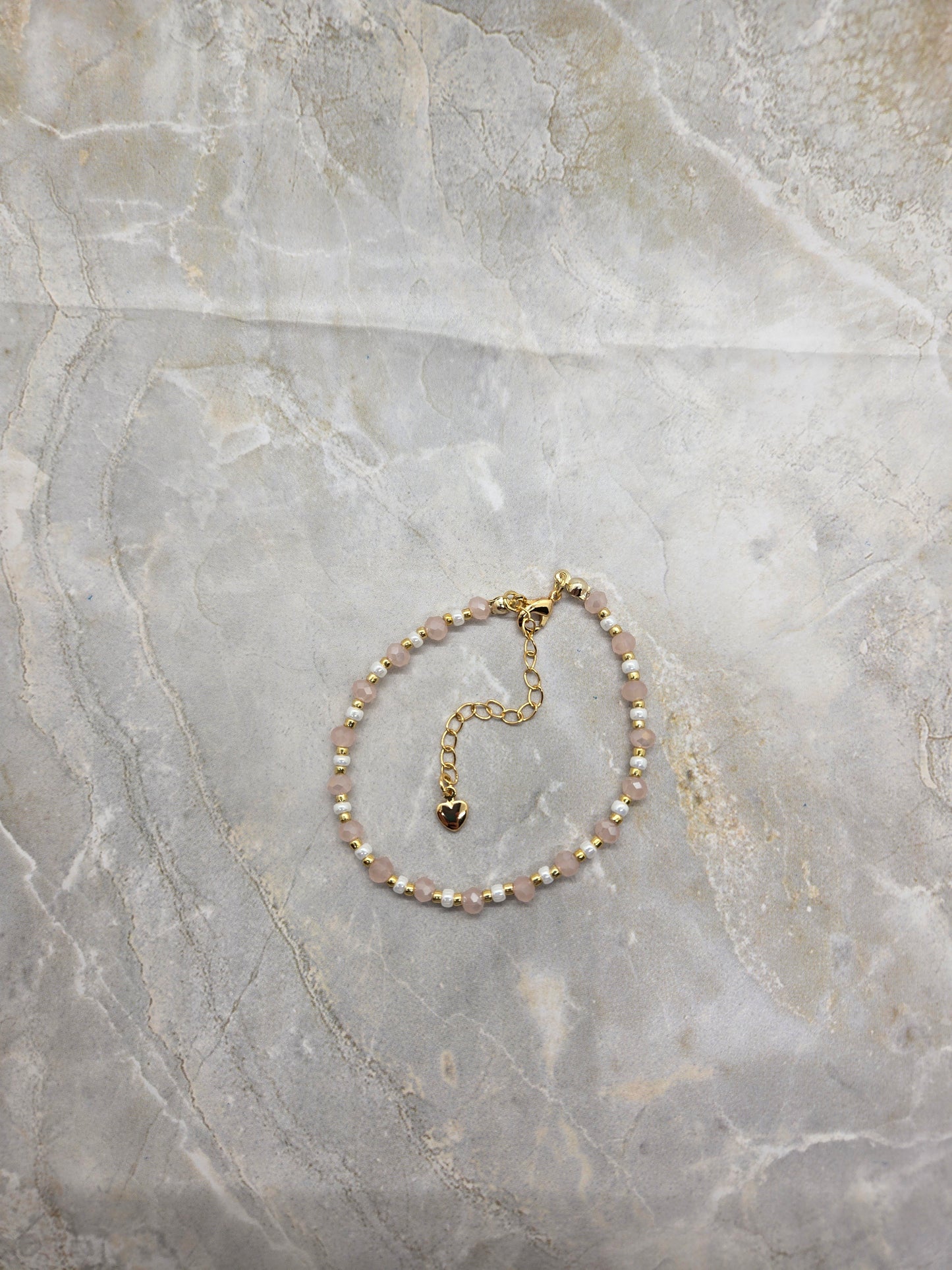 Pink, white and gold plated Bracelet