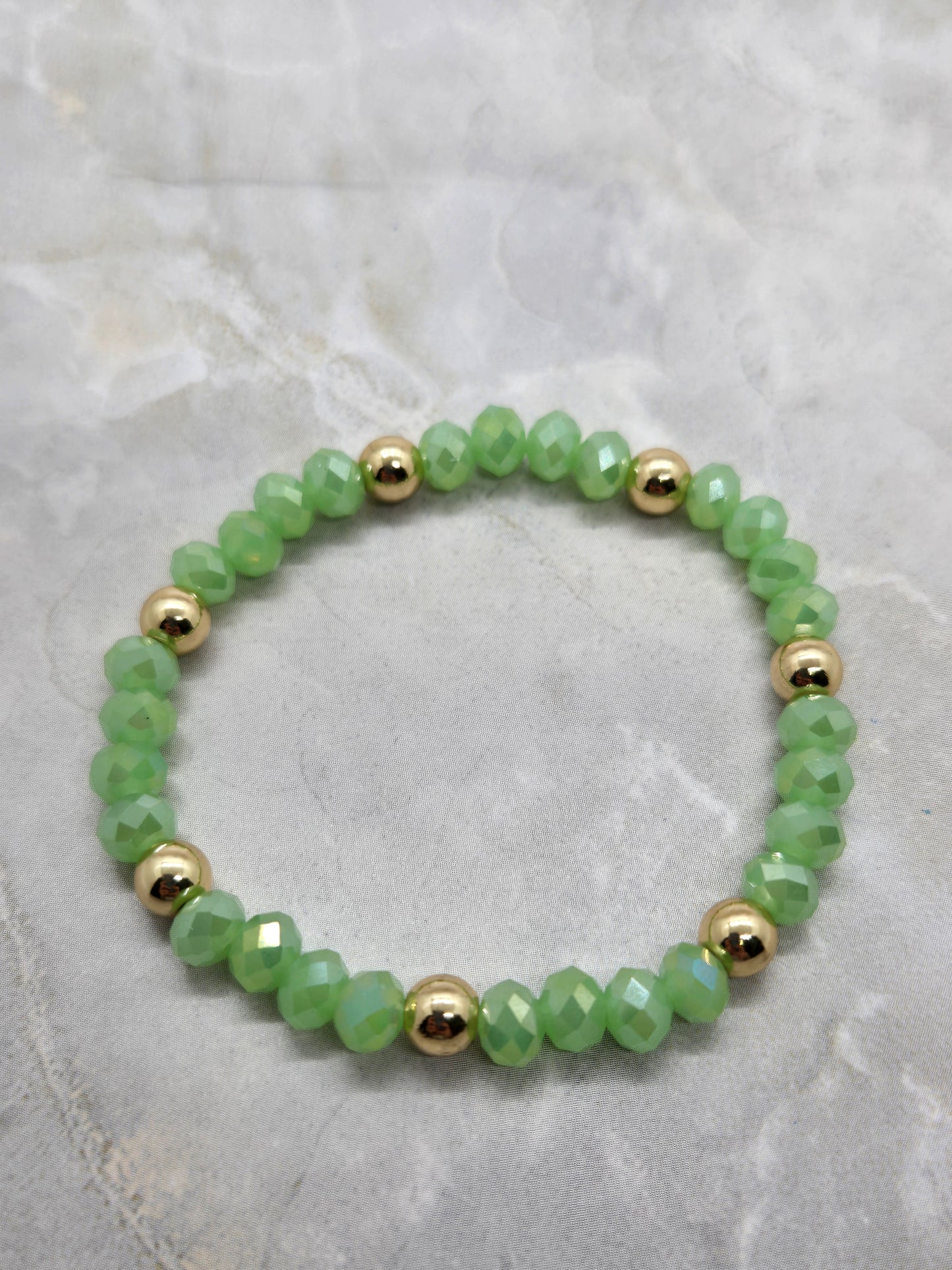 Green and gold plated beads