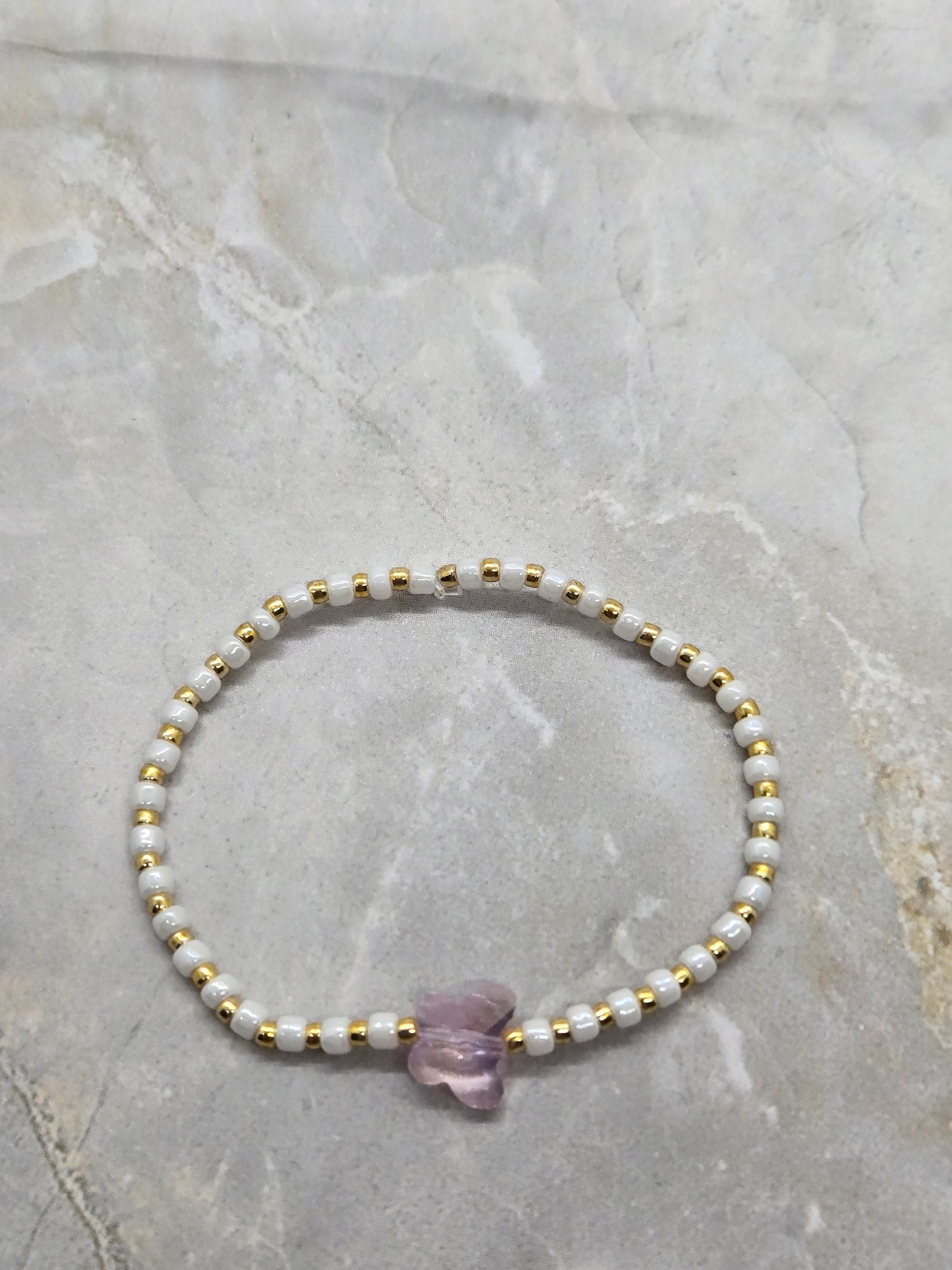 Pink Butterfly bracelet 6 inch
