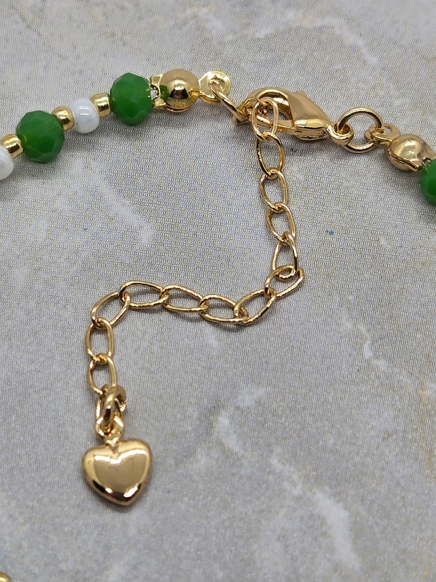 Green, White, and Gold Bracelet