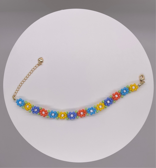 Arcoiris Handmade Daisy Seed Beads bracelet