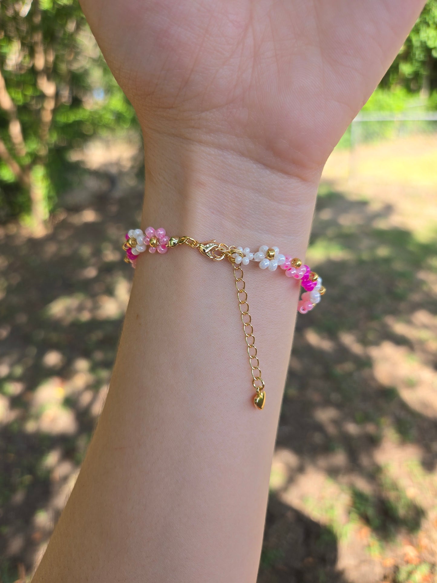 Pink Daisy Handmade bracelet