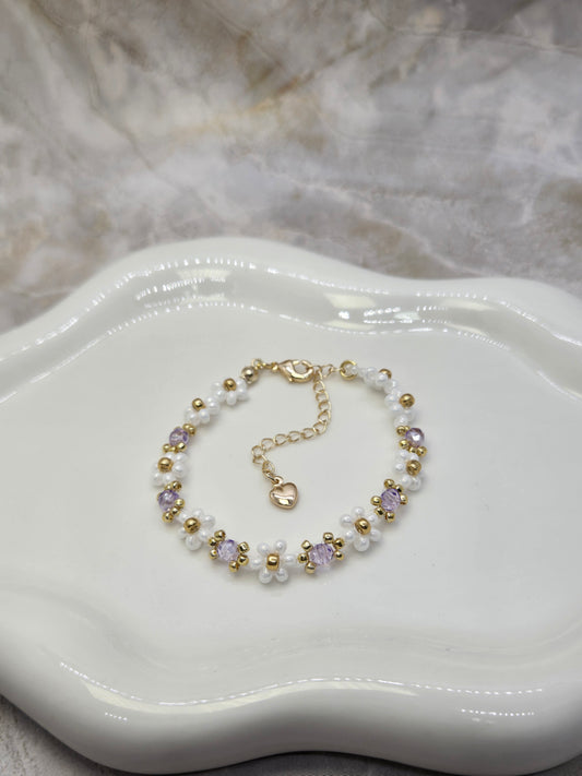 Purple Daisy Handamde Bracelet