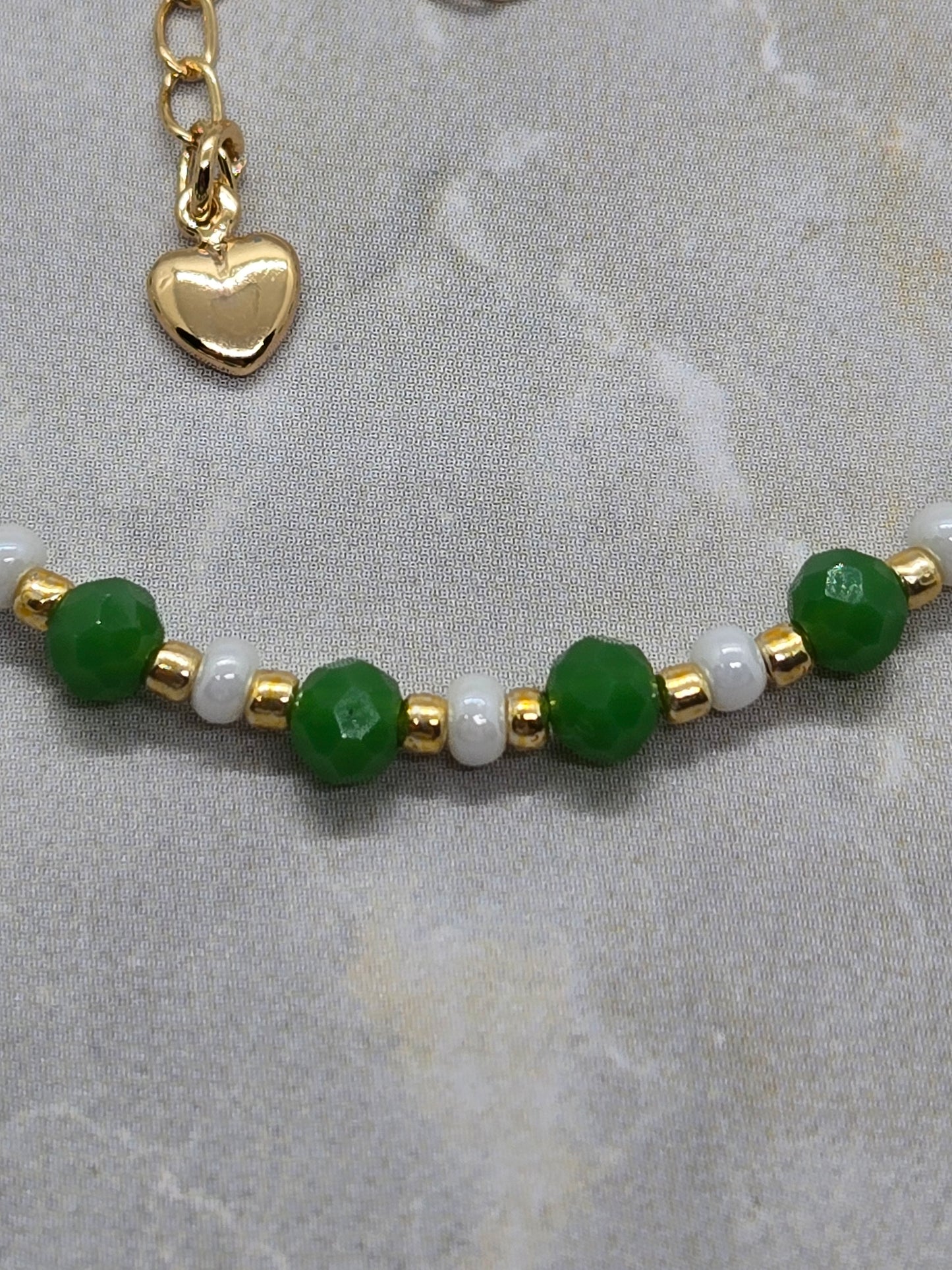 Green, White, and Gold Bracelet