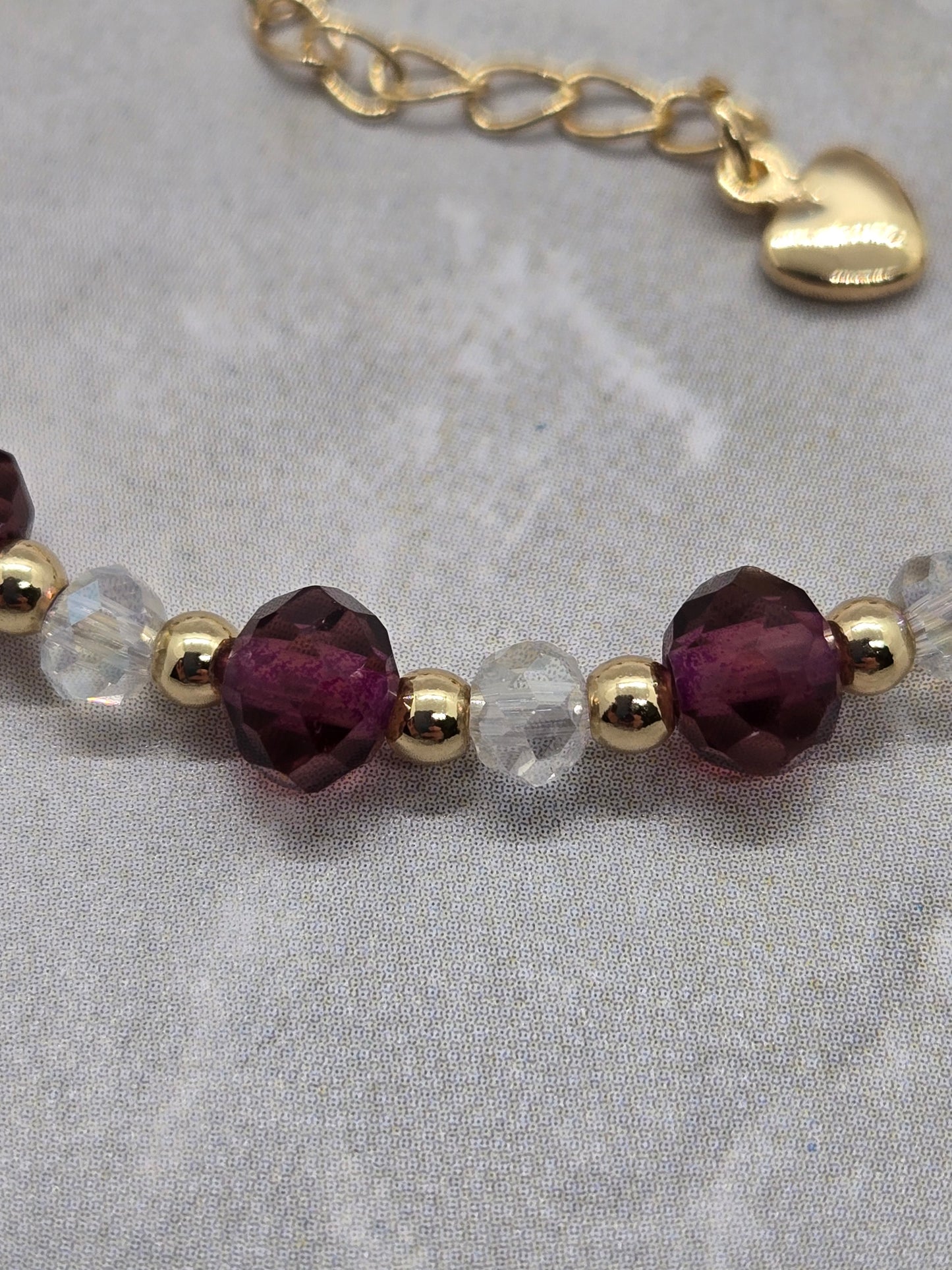 Glass beads and gold plated bracelet
