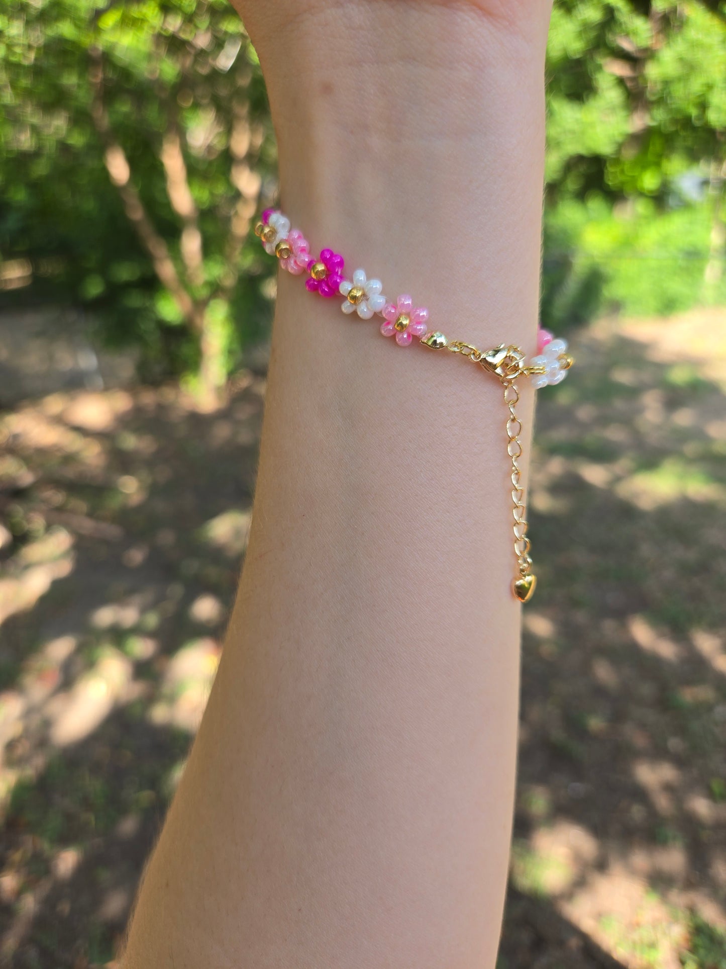 Pink Daisy Handmade bracelet
