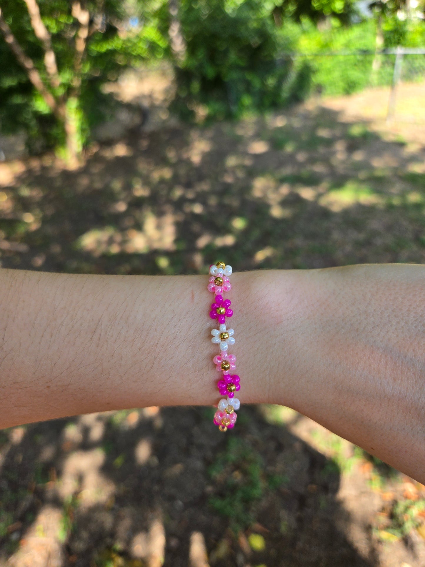 Pink Daisy Handmade bracelet