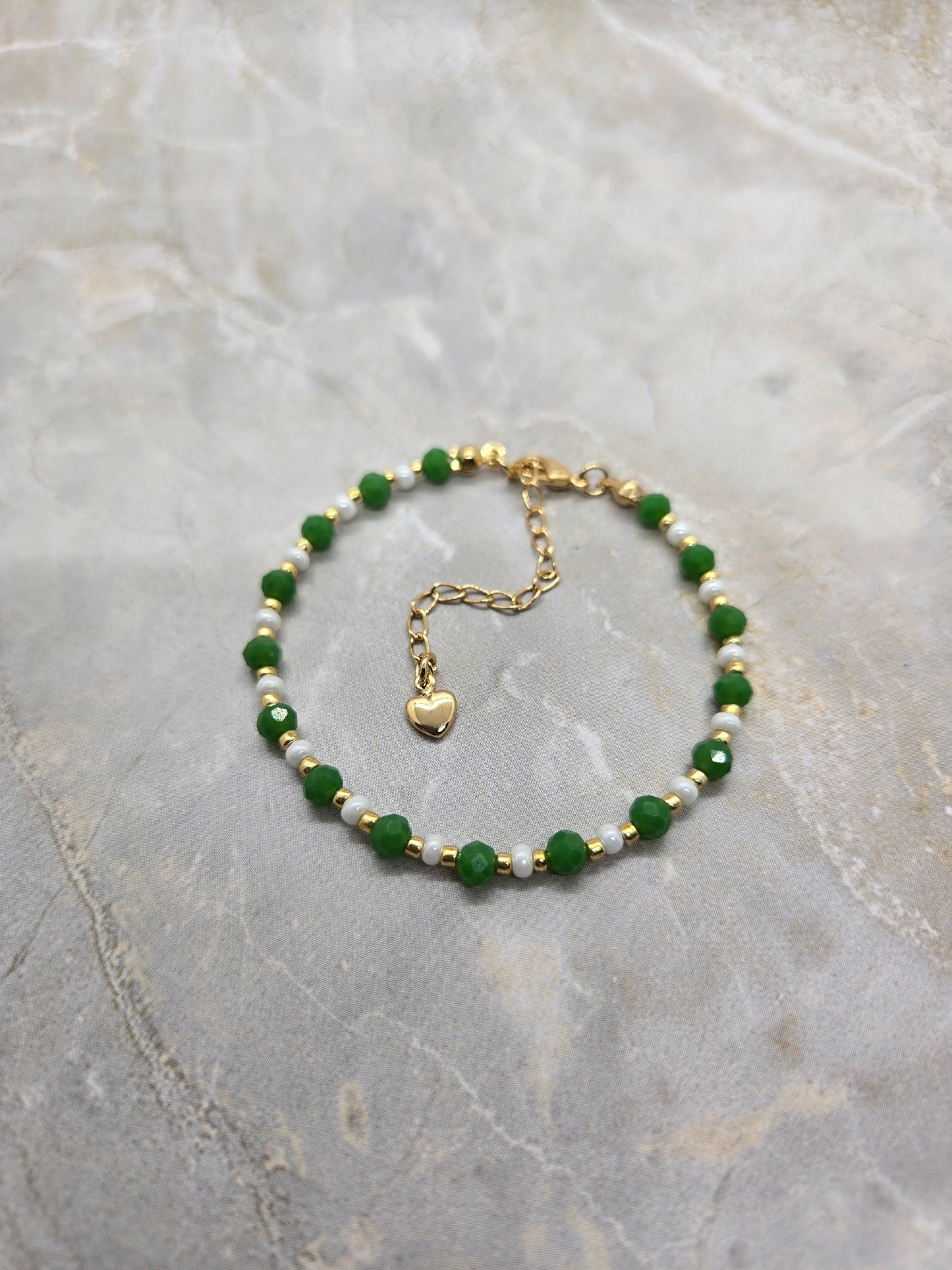 Green, White, and Gold Bracelet