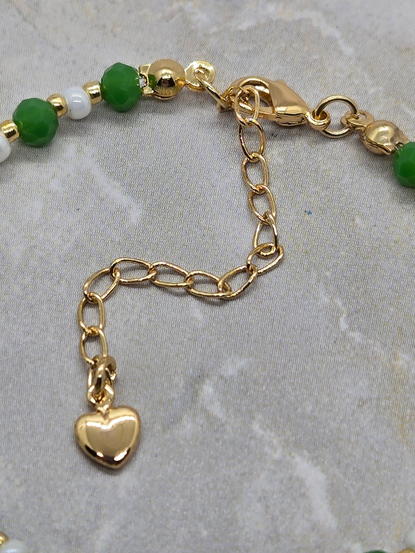 Green, White, and Gold Bracelet